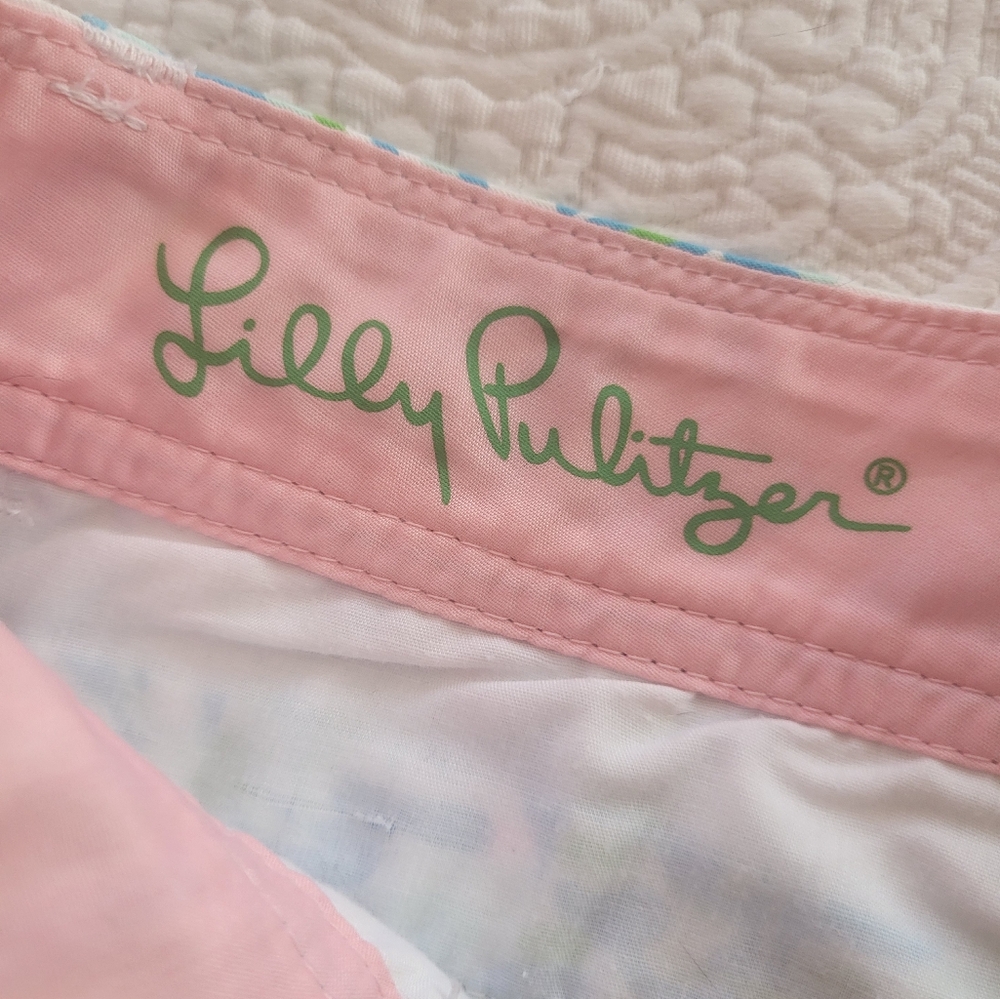 Lilly Pulitzer Blue and Green Printed Shorts - Picture 4 of 7